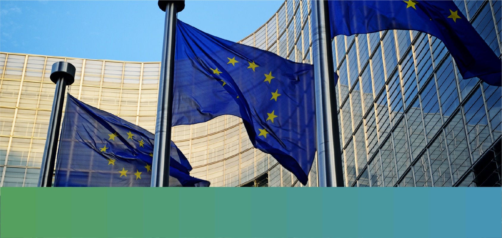EU flags in front of a government building