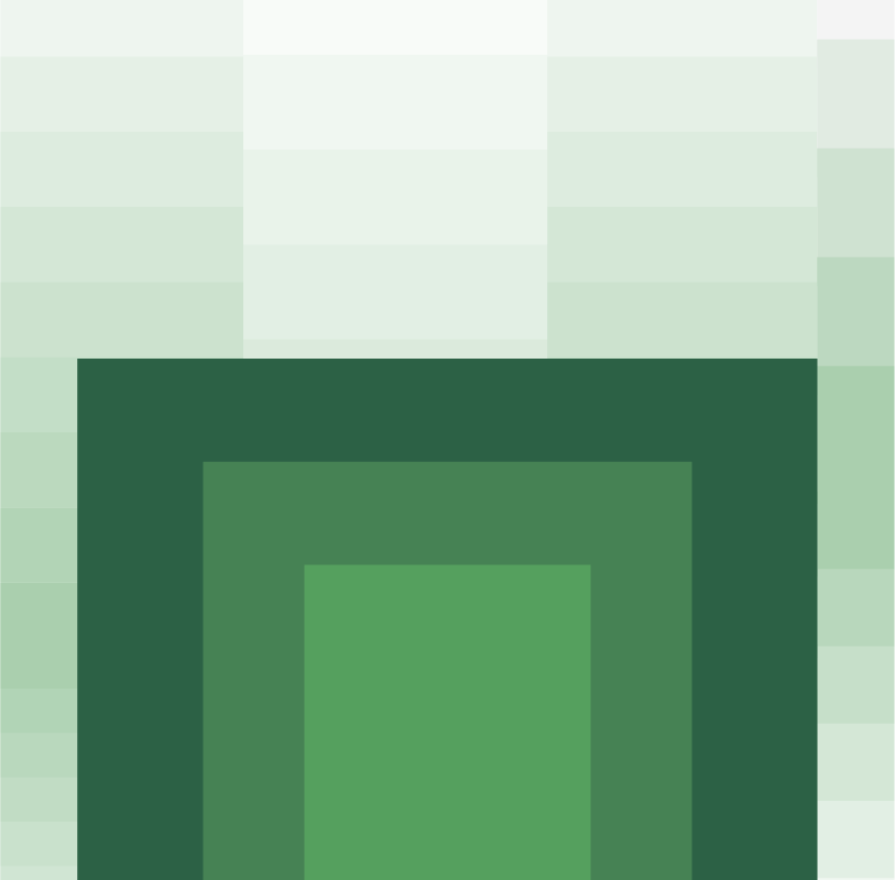 Green squares on an off white gradient background.